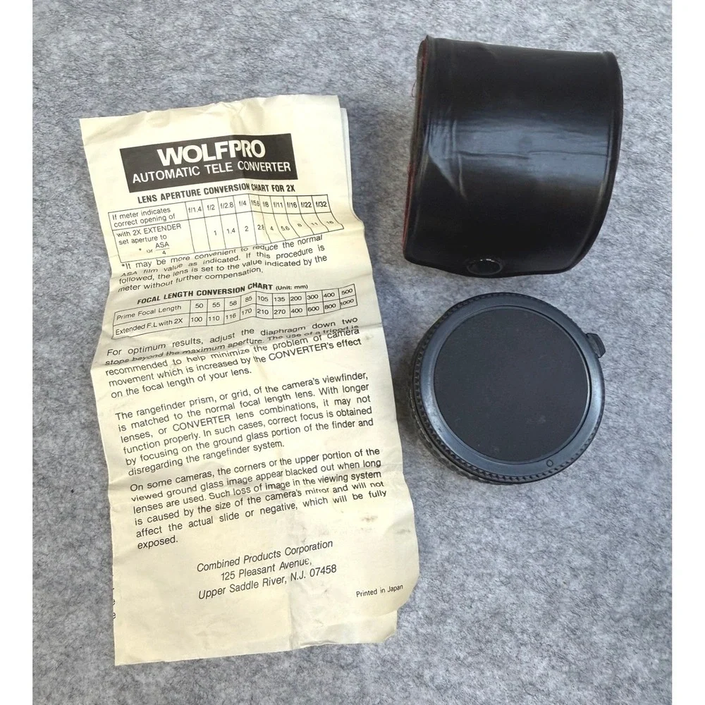 Wolfpro 2X Tele-Converter MC-4 for Pentax P/K Mount Lens Japan with Case‎
